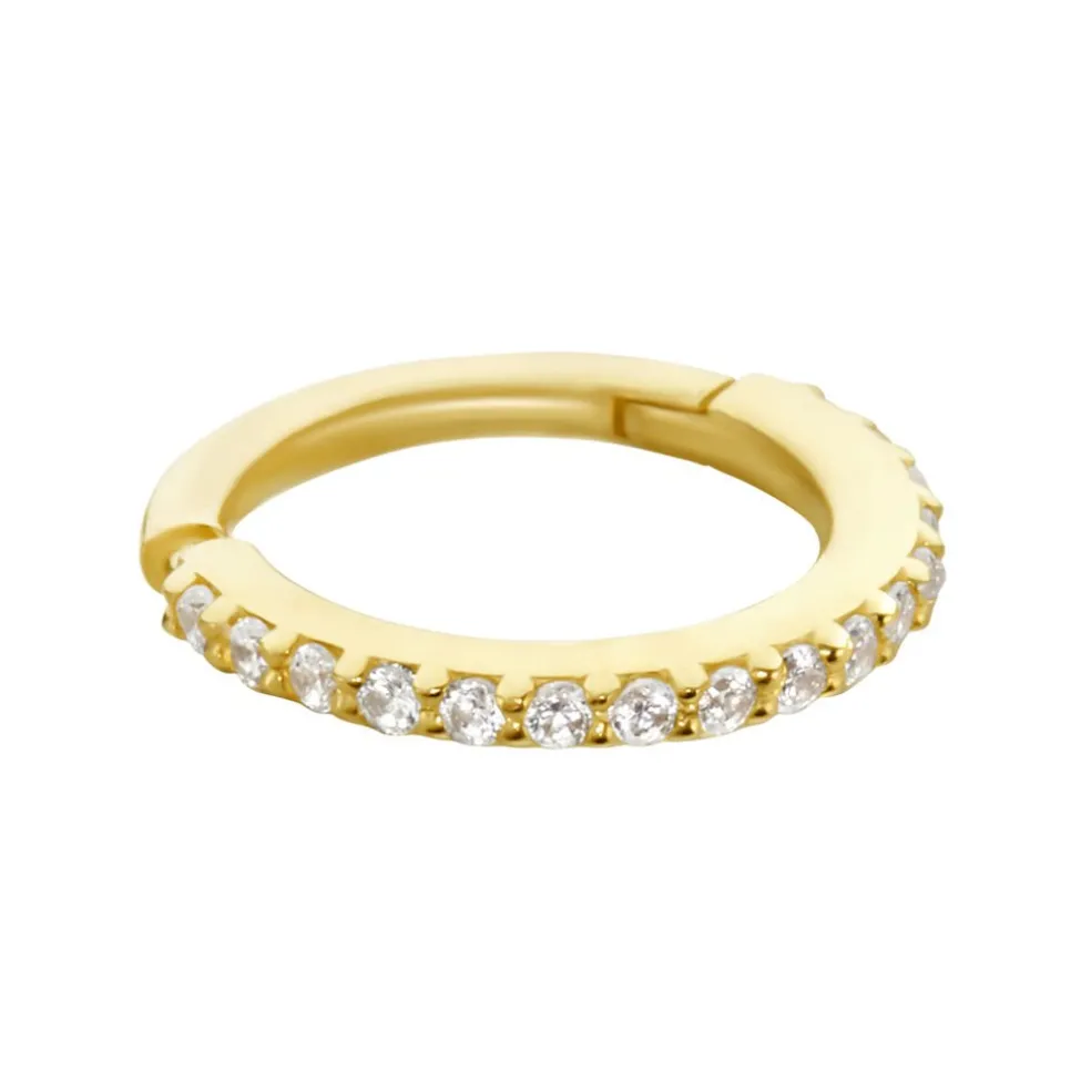 Piercing D'oreille Or Jaune Amaranthe Oxydes De Zirconium