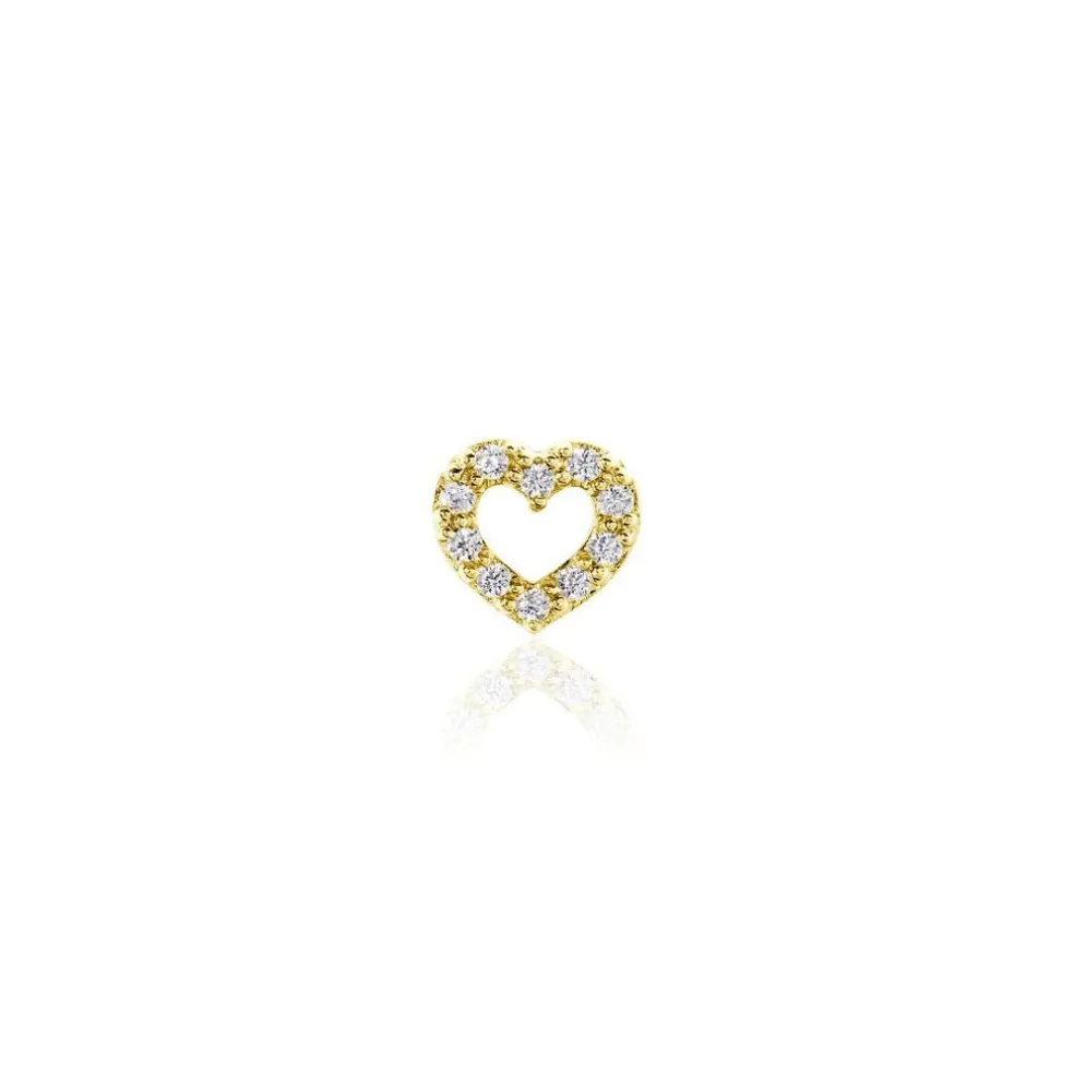 Piercing D'oreille Or Jaune Alchemille Oxydes De Zirconium