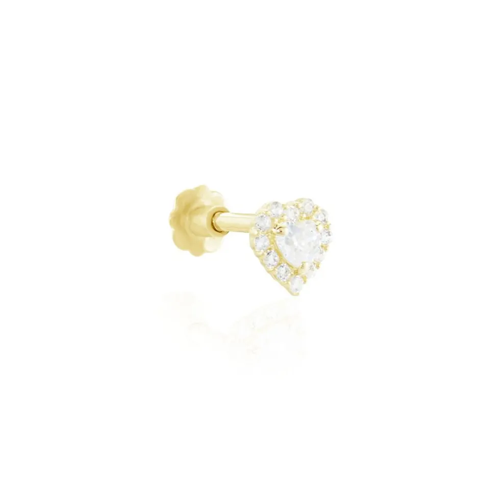 Piercing D'oreille Or Jaune Mirabia Oxydes De Zirconium