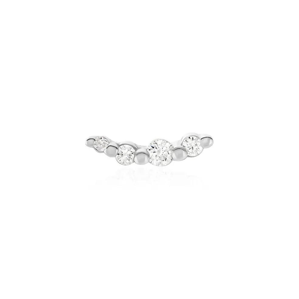 Piercing D'oreille Unitaire Acadia Argent Blanc Oxyde De Zirconium