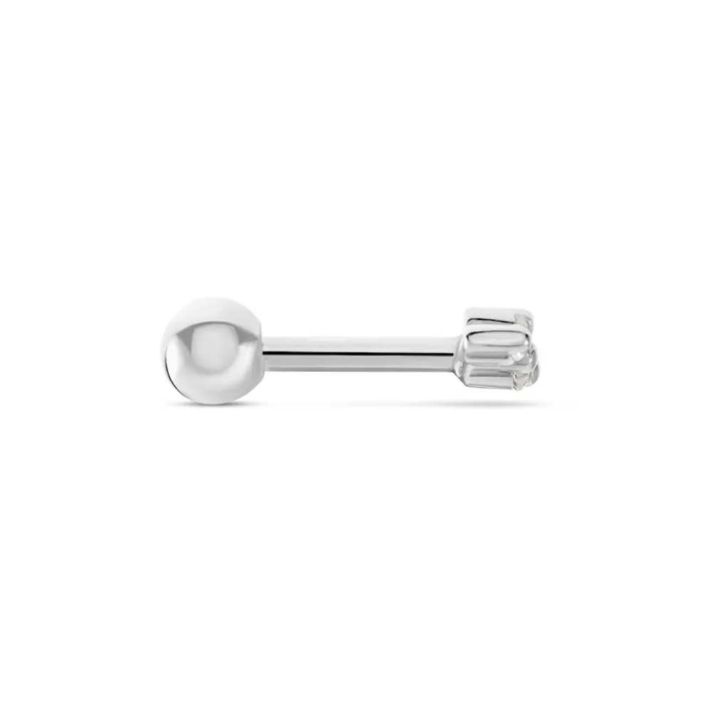Piercing D'oreille Unitaire Acadia Argent Blanc Oxyde De Zirconium
