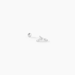 Piercing D'oreille Unitaire Acadia Argent Blanc Oxyde De Zirconium