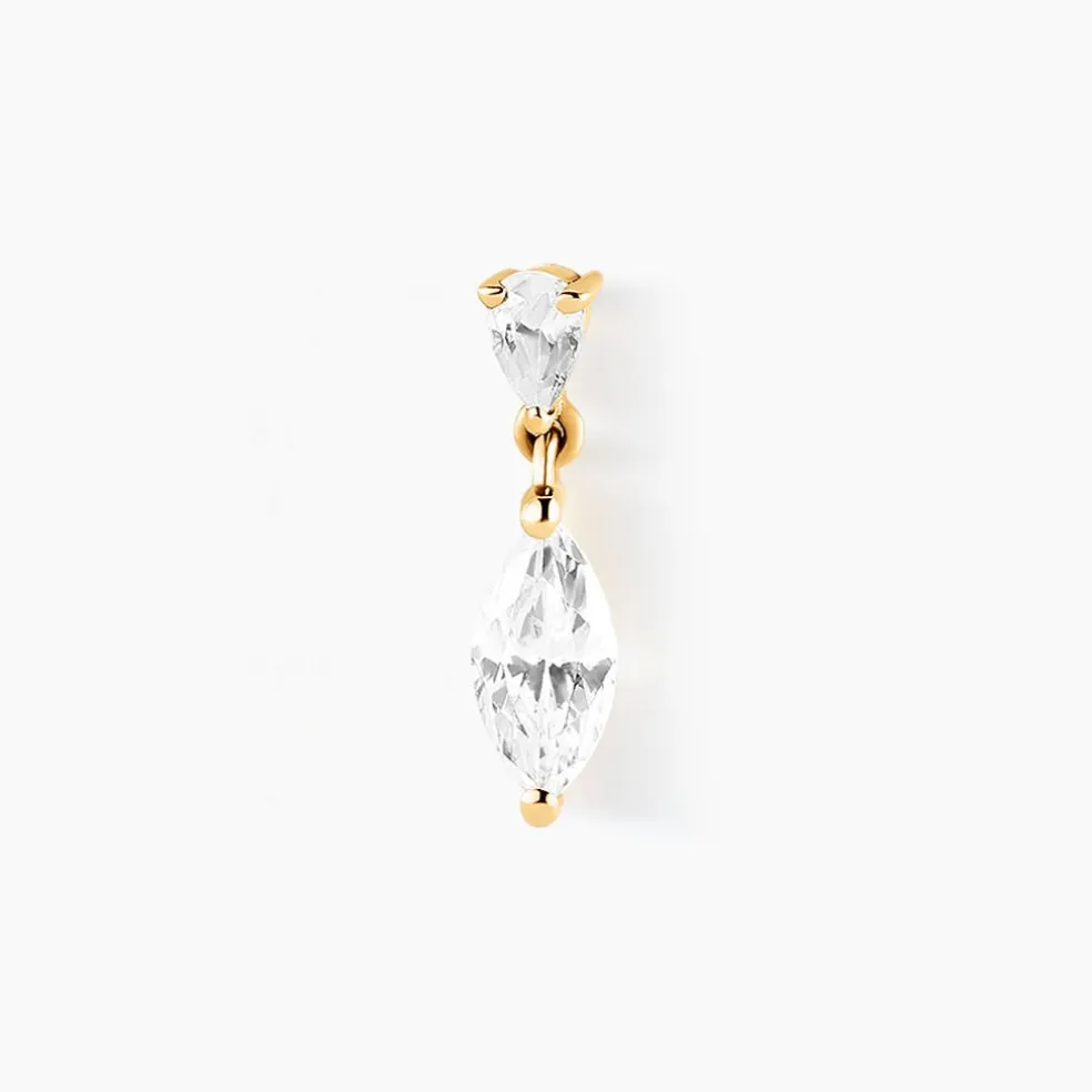 Piercing D'oreille Unitaire Urbana Or Jaune Oxyde De Zirconium