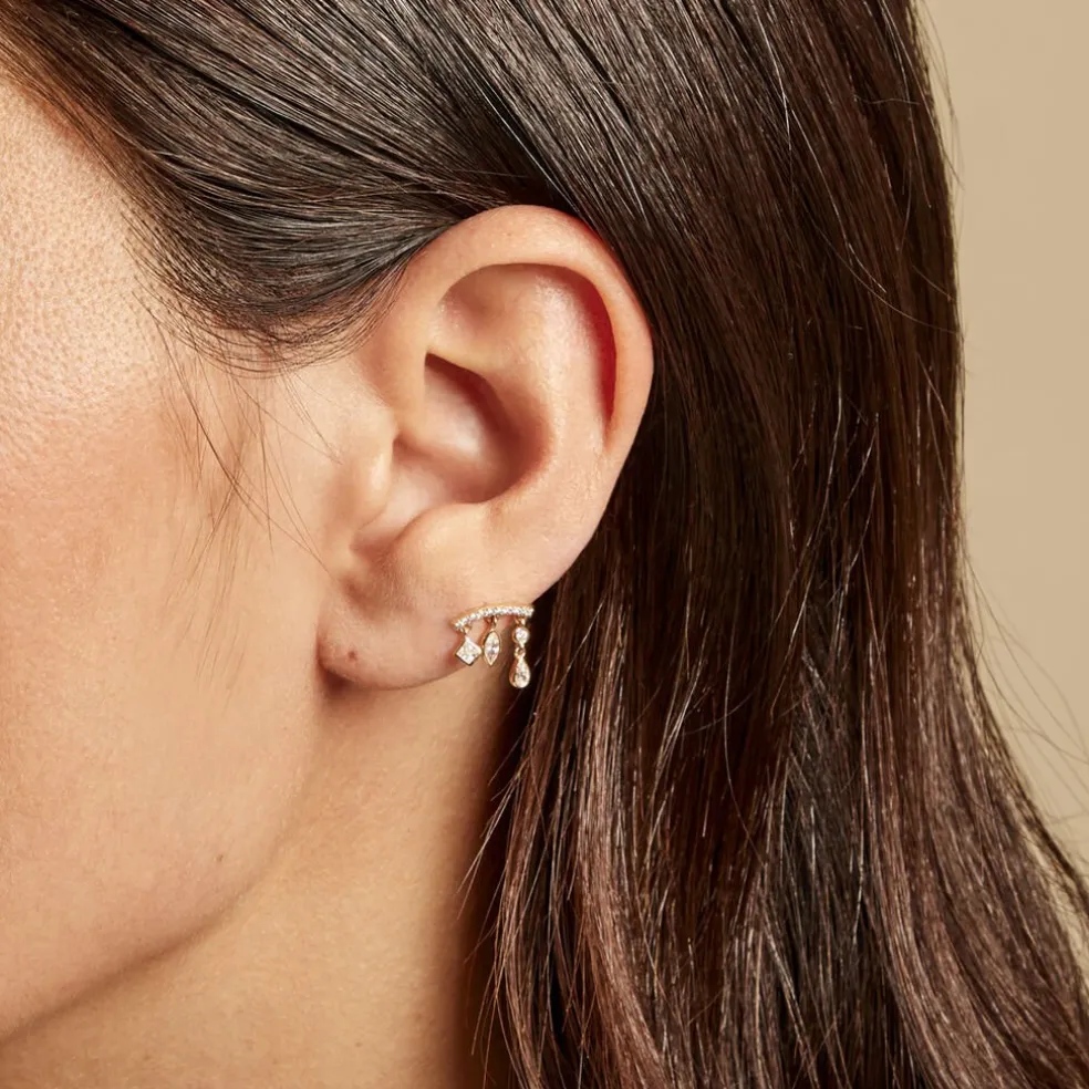 Piercing D'oreille Unitaire Tyrese Or Jaune Oxyde De Zirconium