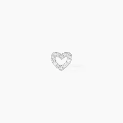 Piercing D'oreille Unitaire Argent Blanc Cort Oxyde De Zirconium