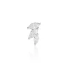 Piercing D'oreille Unitaire Fox Argent Rhodié Oxyde De Zirconium