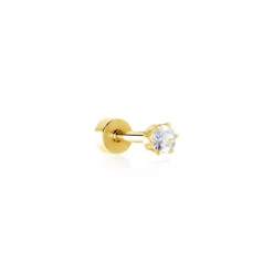 Piercing D'oreilles Unitaire Acier Doré Piia Oxyde De Zirconium