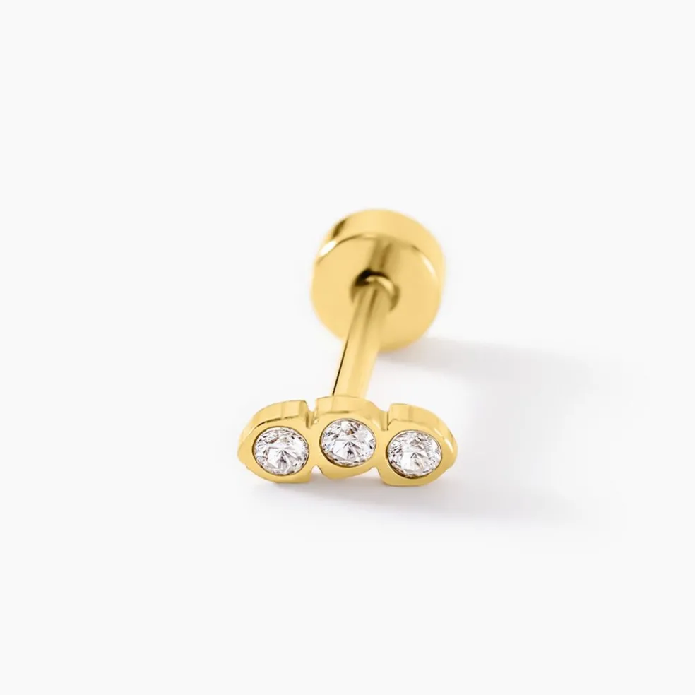 Piercing Pirias Acier Jaune Oxyde De Zirconium
