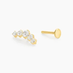 Piercing Veria Titane Doré Oxyde De Zirconium