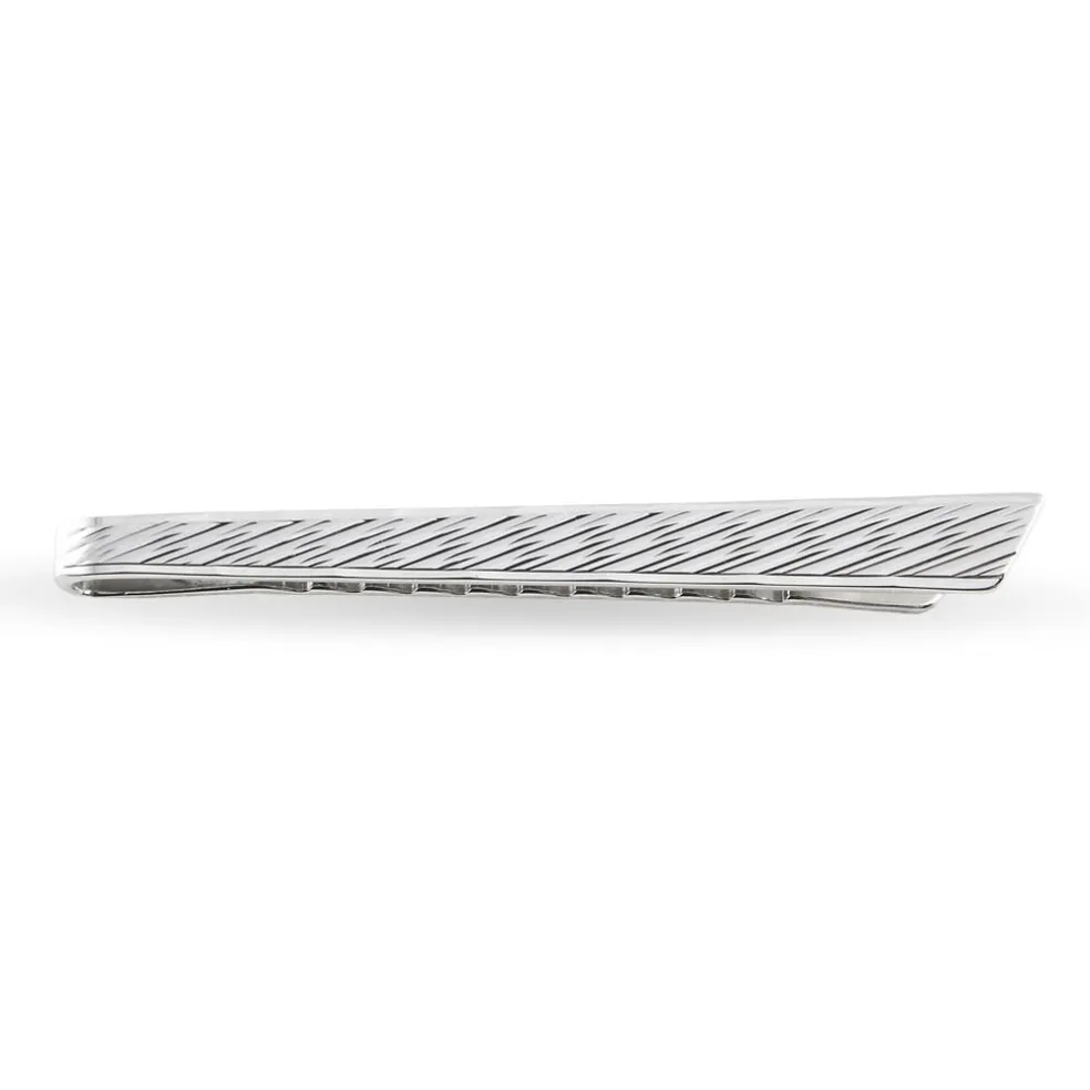 Pince Cravate Devi Argent Blanc