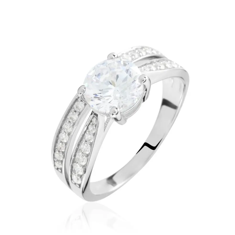 Solitaire Aarone Or Blanc Oxyde
