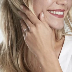 Solitaire Accompagné Laetitianne Or Blanc Diamant Synthétique