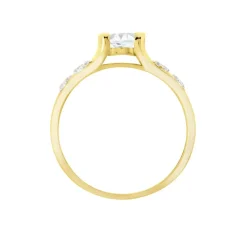 Solitaire Laetitienne Or Jaune Topaze Oxydes