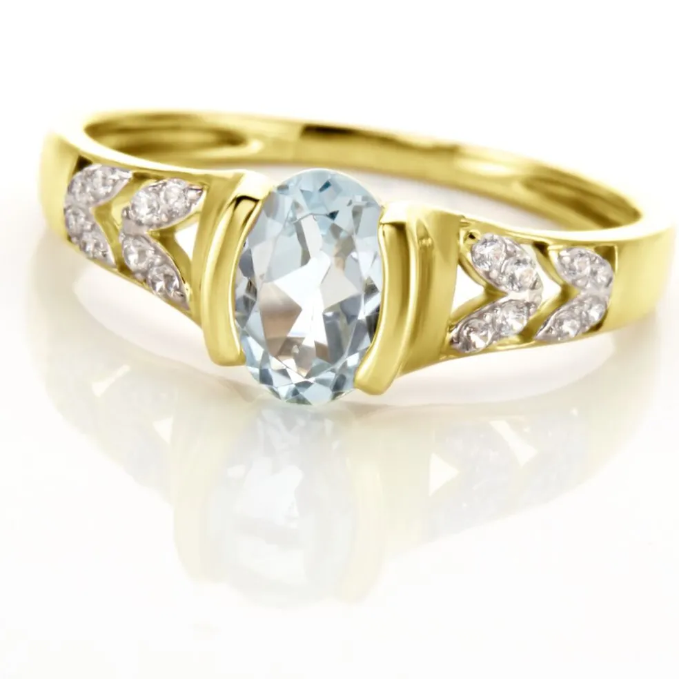 Solitaire Laetitienne Or Jaune Topaze Oxydes