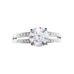 Solitaire Or Blanc Oxyde De Zirconium