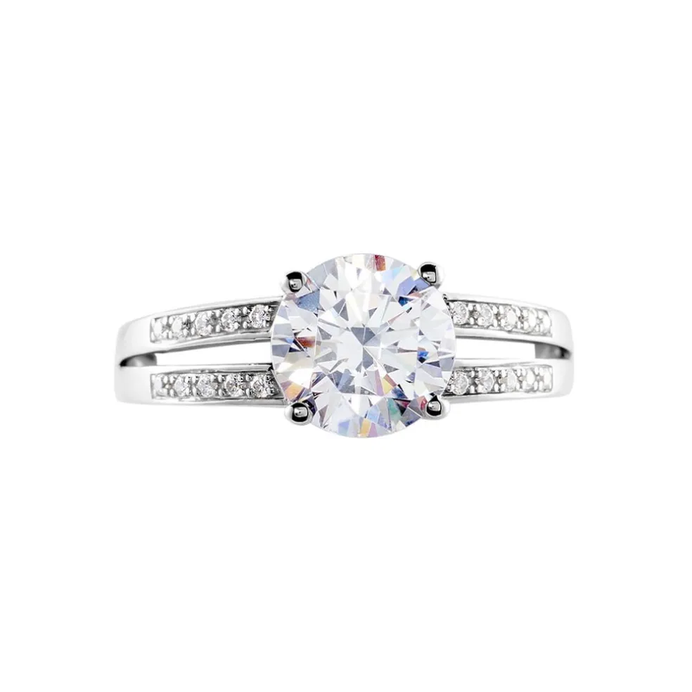Solitaire Or Blanc Oxyde De Zirconium