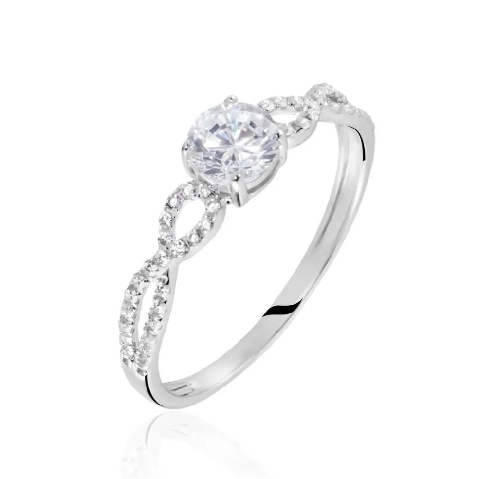 Solitaire Or Blanc Sevastiane Oxyde De Zirconium